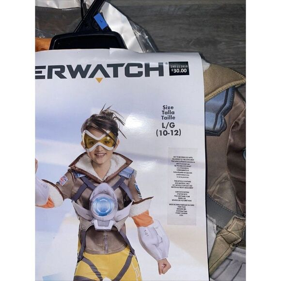 Blizzard Overwatch Tracer Deluxe Lena Oxton Girls Child Cosplay Costume LG 10-12 - Picture 2 of 3